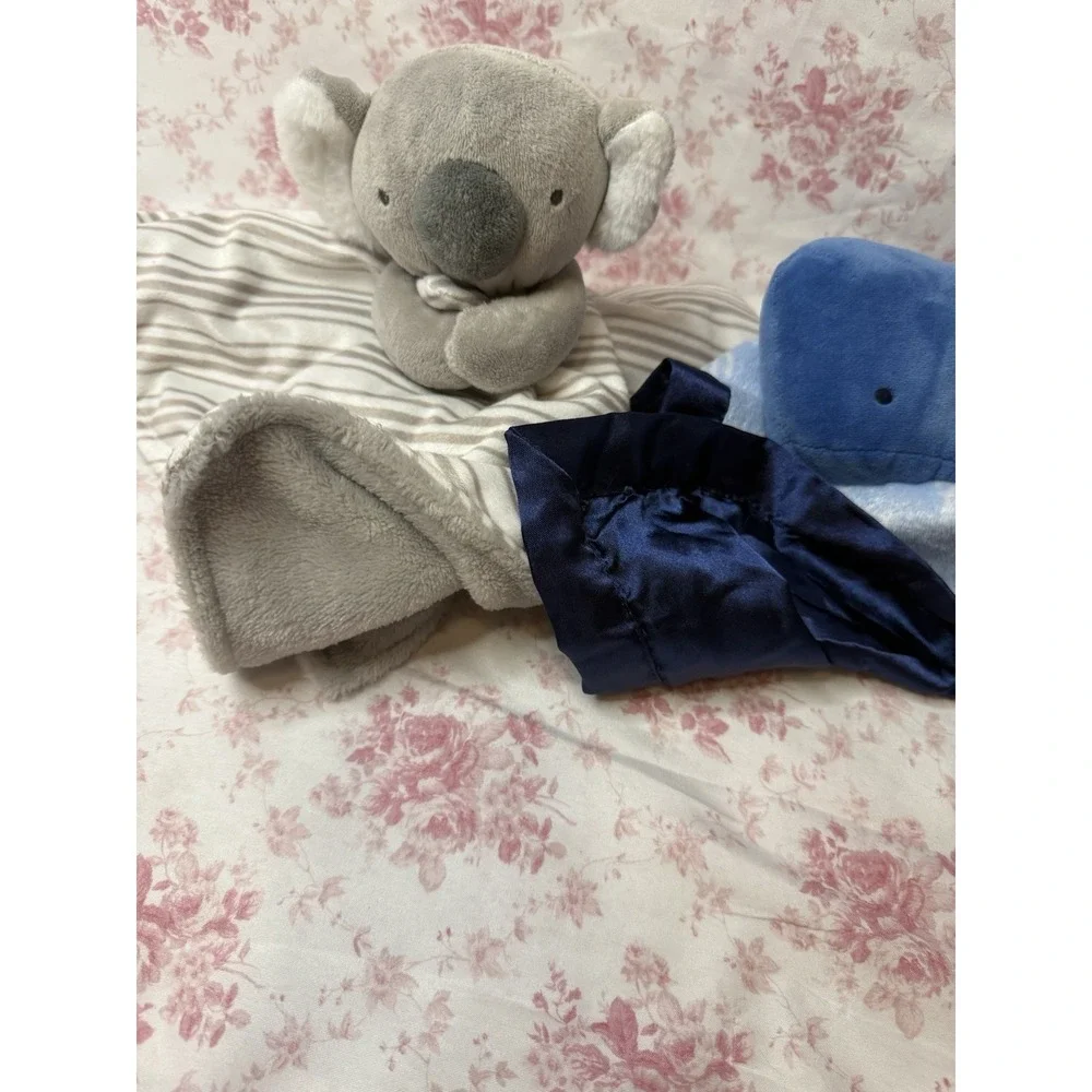 Baby Lovey Security Blanket Lot Cloud Island Whale & Carter's Koala Plush